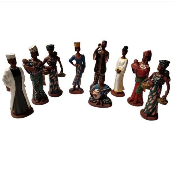 Vintage African Figurines (9 Pieces) - Picture 1 of 9